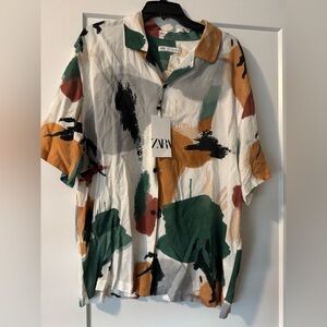 Zara NWT short sleeve button up shirt